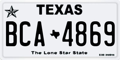 TX license plate BCA4869