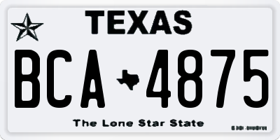 TX license plate BCA4875
