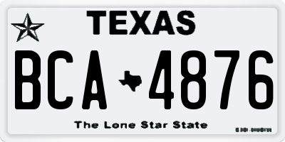 TX license plate BCA4876