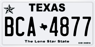 TX license plate BCA4877