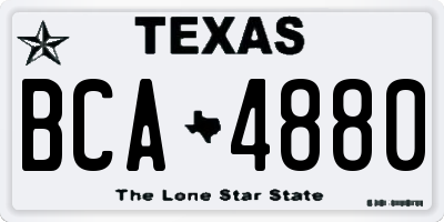 TX license plate BCA4880