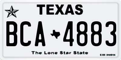 TX license plate BCA4883