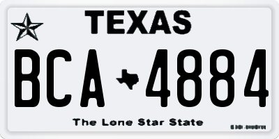 TX license plate BCA4884