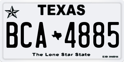 TX license plate BCA4885