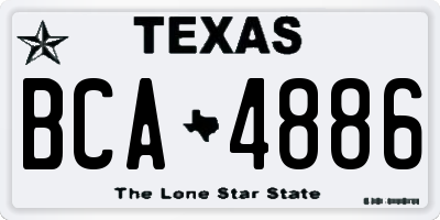 TX license plate BCA4886
