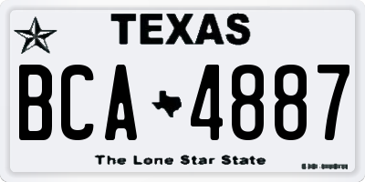 TX license plate BCA4887