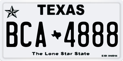 TX license plate BCA4888