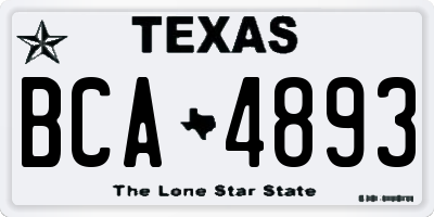 TX license plate BCA4893