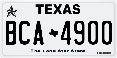 TX license plate BCA4900