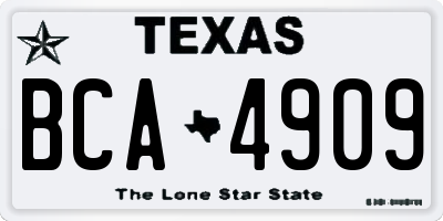TX license plate BCA4909