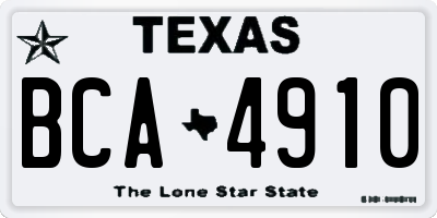 TX license plate BCA4910
