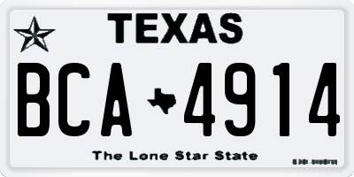 TX license plate BCA4914