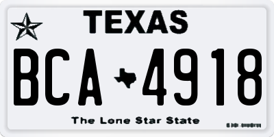 TX license plate BCA4918