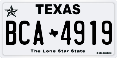 TX license plate BCA4919