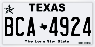 TX license plate BCA4924