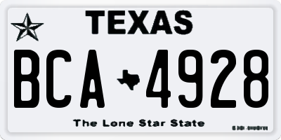 TX license plate BCA4928