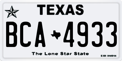 TX license plate BCA4933