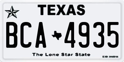 TX license plate BCA4935