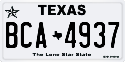 TX license plate BCA4937