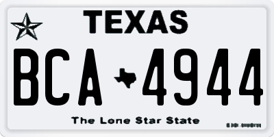 TX license plate BCA4944