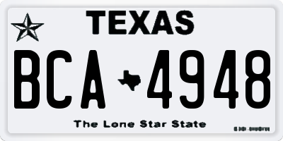 TX license plate BCA4948