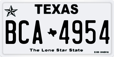 TX license plate BCA4954