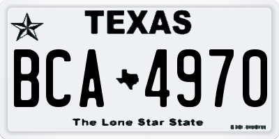 TX license plate BCA4970