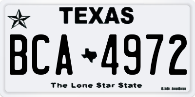 TX license plate BCA4972