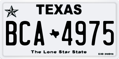 TX license plate BCA4975