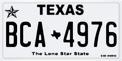 TX license plate BCA4976