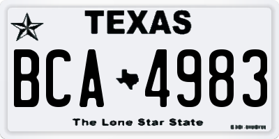 TX license plate BCA4983