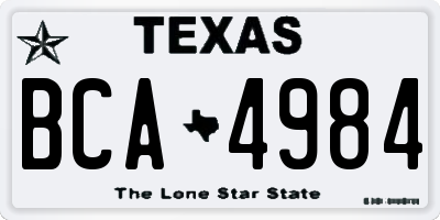 TX license plate BCA4984