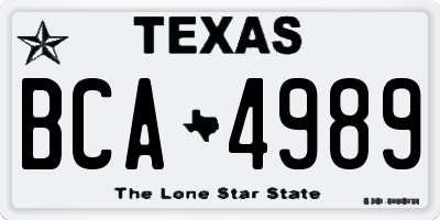 TX license plate BCA4989