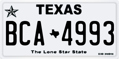 TX license plate BCA4993