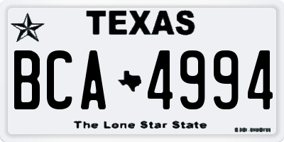 TX license plate BCA4994