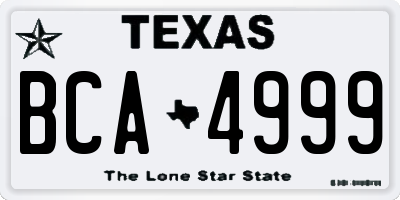 TX license plate BCA4999