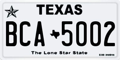 TX license plate BCA5002