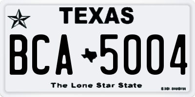 TX license plate BCA5004