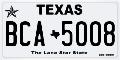 TX license plate BCA5008
