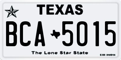 TX license plate BCA5015