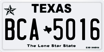 TX license plate BCA5016