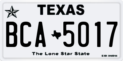 TX license plate BCA5017