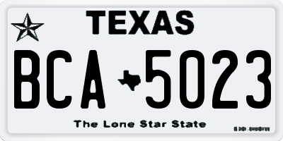 TX license plate BCA5023