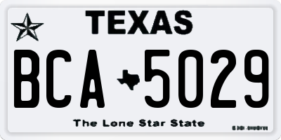 TX license plate BCA5029