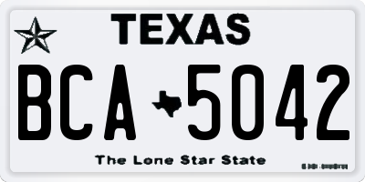 TX license plate BCA5042