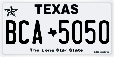 TX license plate BCA5050