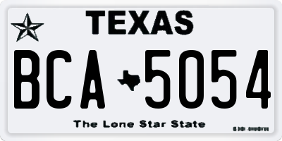 TX license plate BCA5054