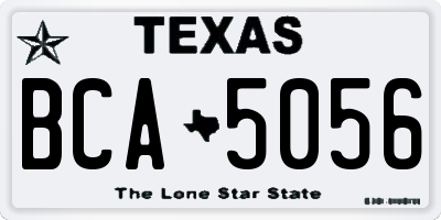 TX license plate BCA5056