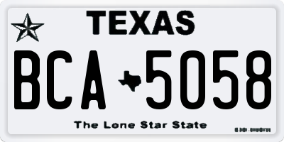 TX license plate BCA5058