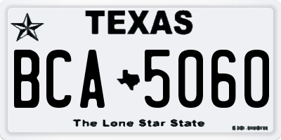 TX license plate BCA5060